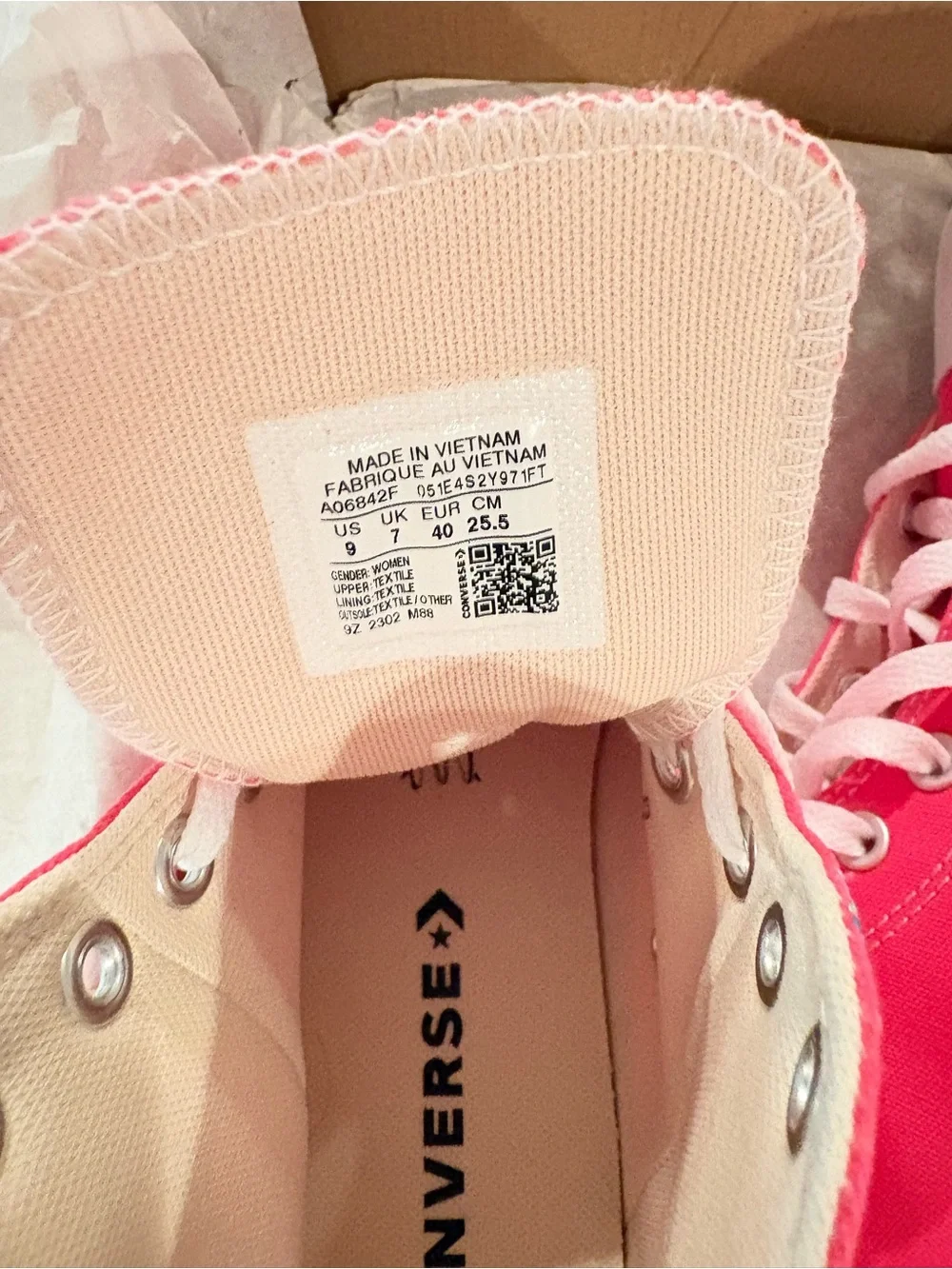 Converse High Top Sneakers - Pink and White